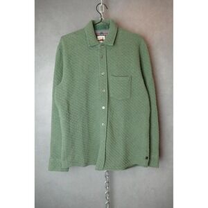 Relwen Quilted Button Down Shirt Jacket Green Size M